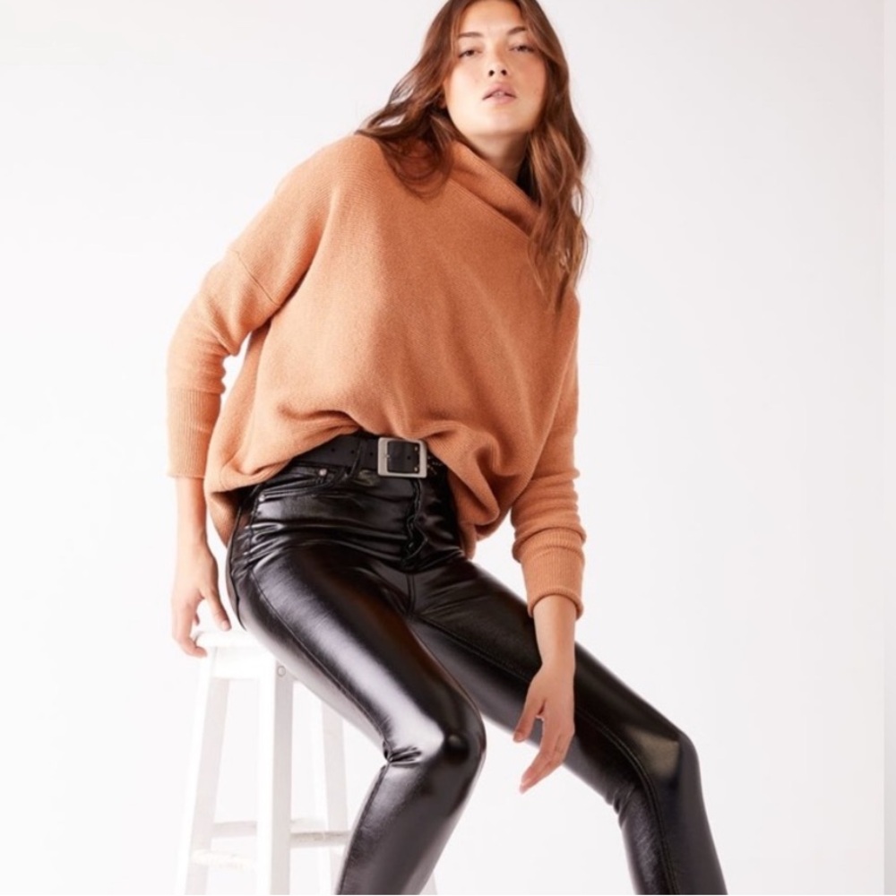 Free People Ottoman Oversized Slouchy Ribbed Tan size Large